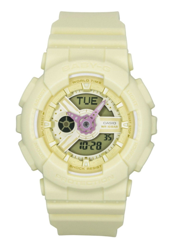 Casio Baby-G Analog Digital Resin Strap Yellow Dial Quartz BA-110AH-9A 100M Women's Watch