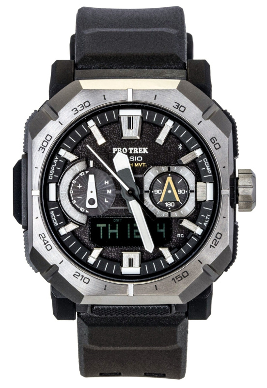 Casio Pro Trek Analog Digital Smartphone Link Black Rubber Strap Black Dial Solar PRW-B1000-1 100M Men's Watch