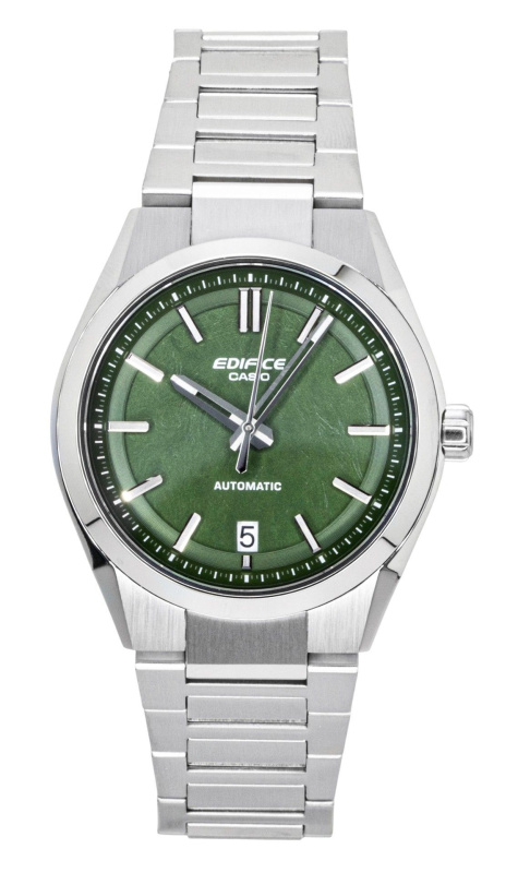 Casio Edifice Analog Stainless Steel Forged Carbon Green Dial Automatic EFK-100D-3A 100M Men's Watch