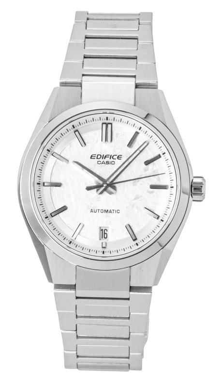 Casio Edifice Analog Stainless Steel Forged Carbon White Dial Automatic EFK-100D-7A 100M Men's Watch