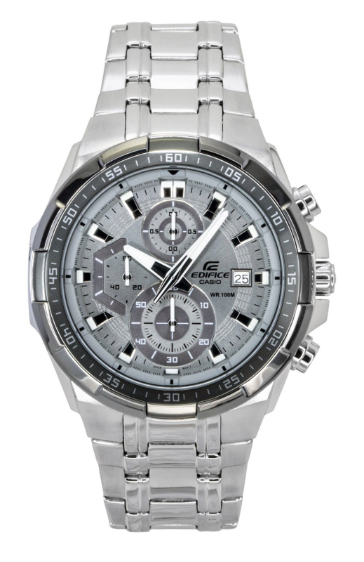 Casio Edifice Standard Chronograph Analog Stainless steel Grey Dial Quartz EFR-539DE-8AV 100M Men's Watch