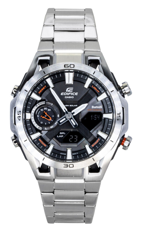 Casio Edifice Analog Digital Smartphone Link Stainless Steel Black Dial Solar ECB-2300D-1A 100M Men's Watch