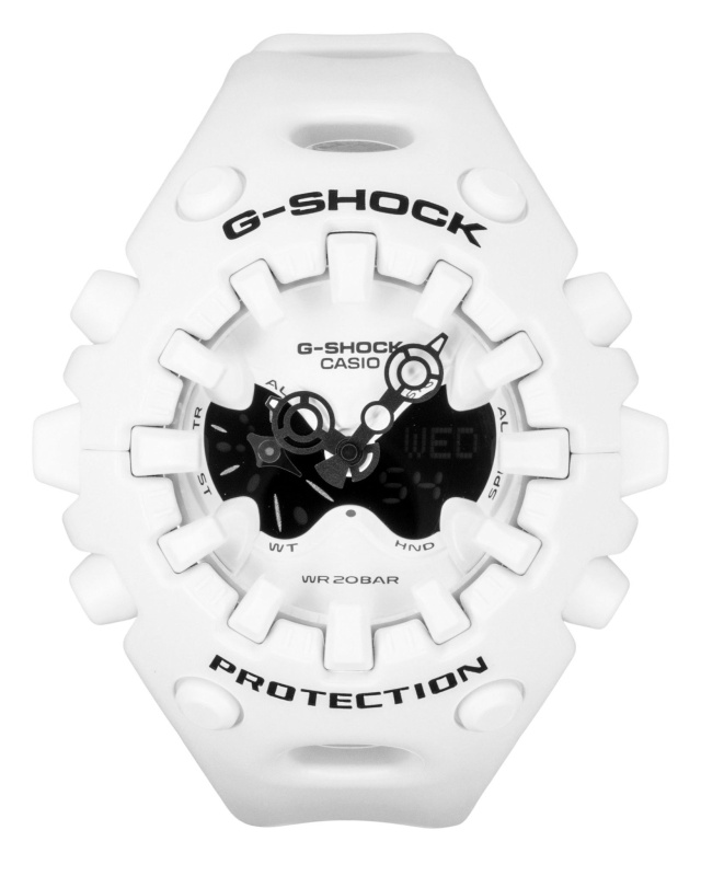 Casio G-Shock Analog Digital White Resin Strap White Dial Quartz GA-V01-7A 200M Men's Watch