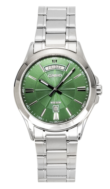 Casio Standard Analog Stainless Steel Green Dial Quartz MTP-1381D-3AV Men's Watch