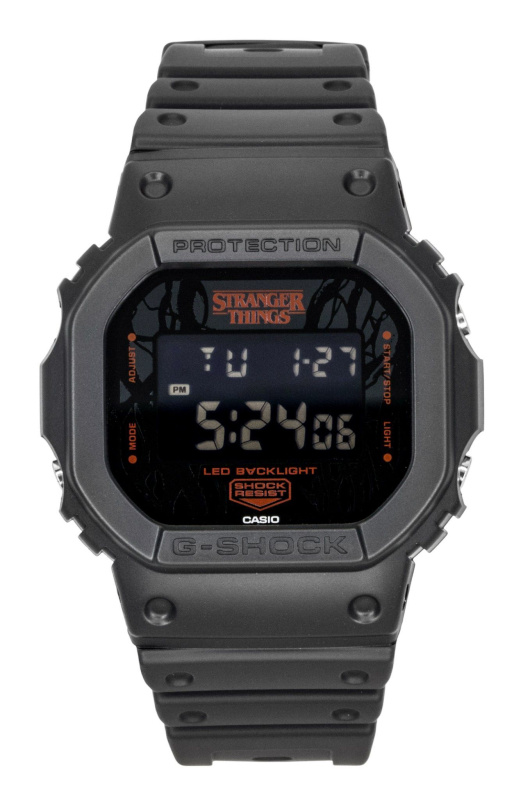 Casio G-Shock Digital Stranger Things Bio-Based Resin Strap Quartz DW-5600STT-1 200M Men's Watch