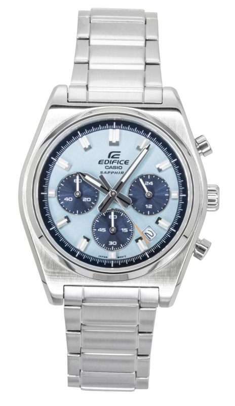 Casio Edifice Analog Standard Chronograph Stainless Steel Blue Dial Quartz EFB-730D-2BV 100M Men's Watch