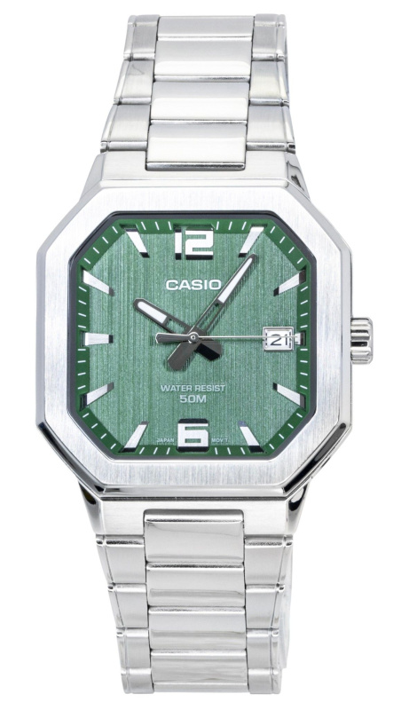 Casio Analog Stainless Steel Green Dial Quartz MTP-B195D-3AV Men's Watch