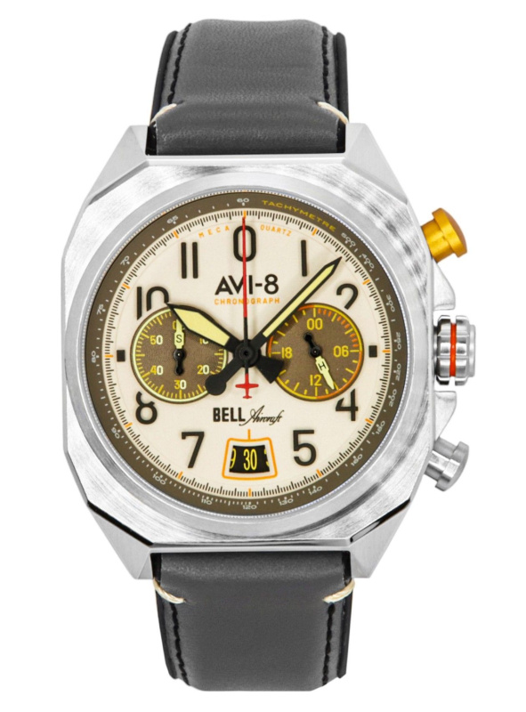 AVI-8 Bell X-1 Machbuster Chronograph Camel Brown Strap Cream Dial Quartz AV-4118-03 Men's Watch