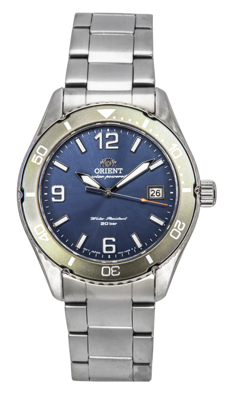 Orient Mako III Stainless Steel Blue Dial Solar Diver's RA-WJ0002L 200M Men's Watch