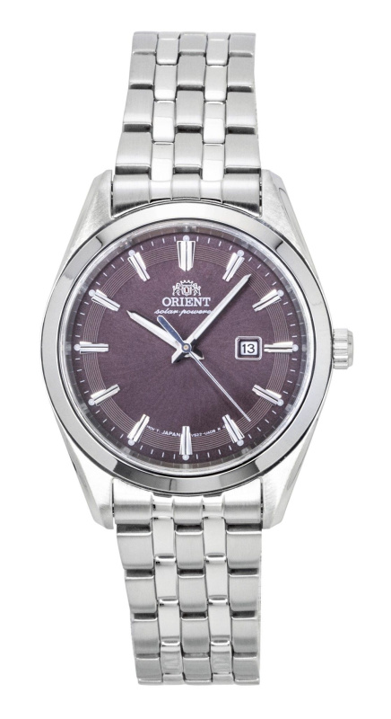 Orient Stretto Stainless Steel Brown Dial Solar RA-WG0603R Women's Watch