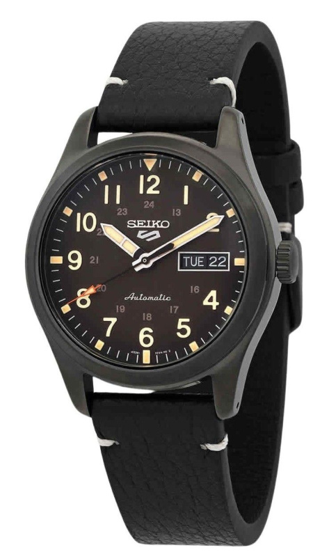 Refurbished Seiko 5 Sports Field Collection Brown Dial Leather Strap Automatic SRPG41 SRPG41K1 SRPG41K 100M Men's Watch