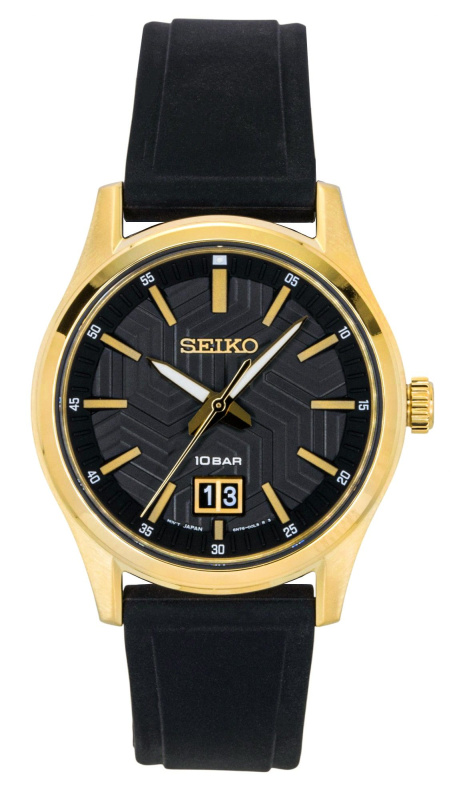 Seiko Conceptual Silicone Strap Black Dial Quartz SUR560P1 100M Men's Watch