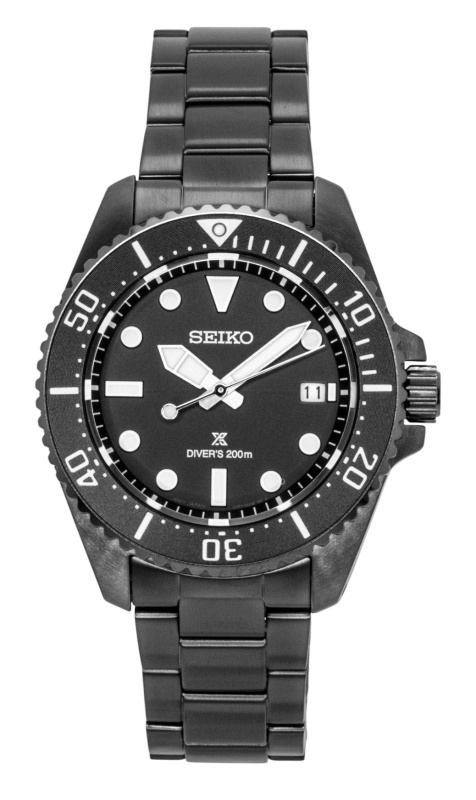 Seiko Prospex Stainless Steel Black Dial Solar Diver's SNE599P1 200M Men's Watch
