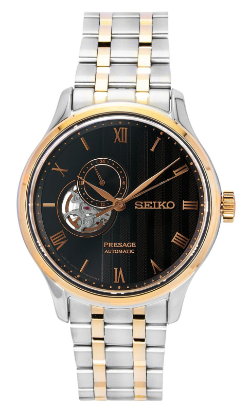 Seiko Presage Japanese Garden Two Tone Stainless Steel Brown Dial Automatic SSA466J1 Men's Watch