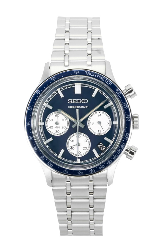 Seiko Chronograph Stainless Steel Blue Dial Quartz SSB477P1 Men's Watch