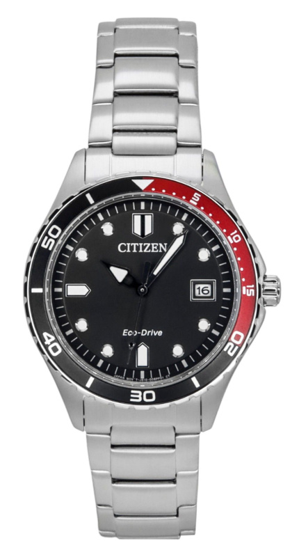 Citizen Eco-Drive Stainless Steel Black Dial AW1820-81E 100M Unisex Watch