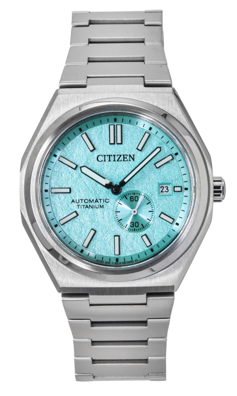 Citizen Zenshin Super Titanium Light Blue Dial Automatic NJ0180-80M 100M Men's Watch