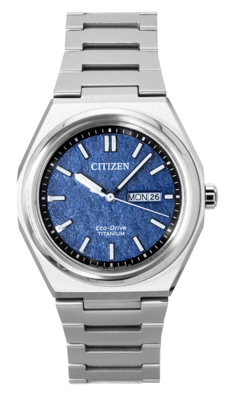 Citizen Zenshin Super Titanium Blue Dial Eco-Drive AW0130-85L 100M Men's Watch