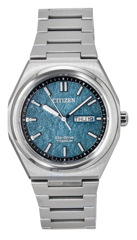 Citizen Zenshin Super Titanium Green Dial Eco-Drive AW0130-85X 100M Men's Watch