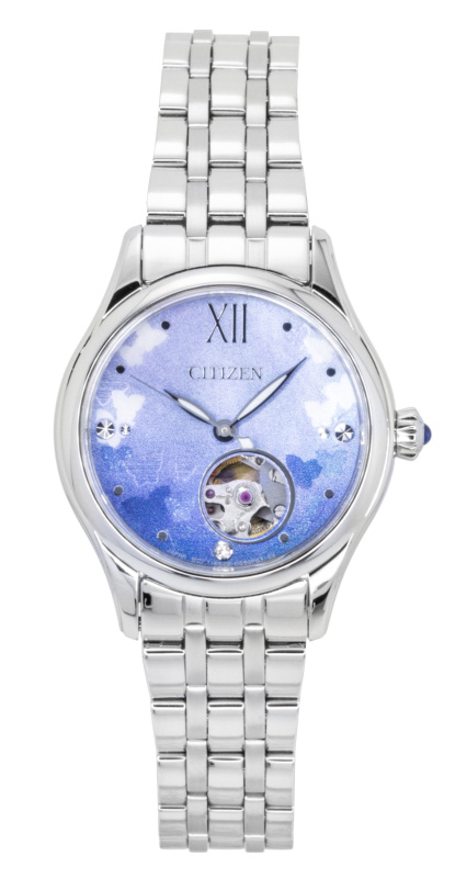 Citizen Limited Edition Stainless Steel Open Heart Light Blue Dial Automatic PR1040-88N Women's Watch