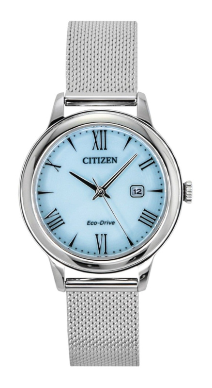 Citizen Elegance Stainless Steel Blue Dial Eco-Drive EW2621-75M 100M Women's Watch