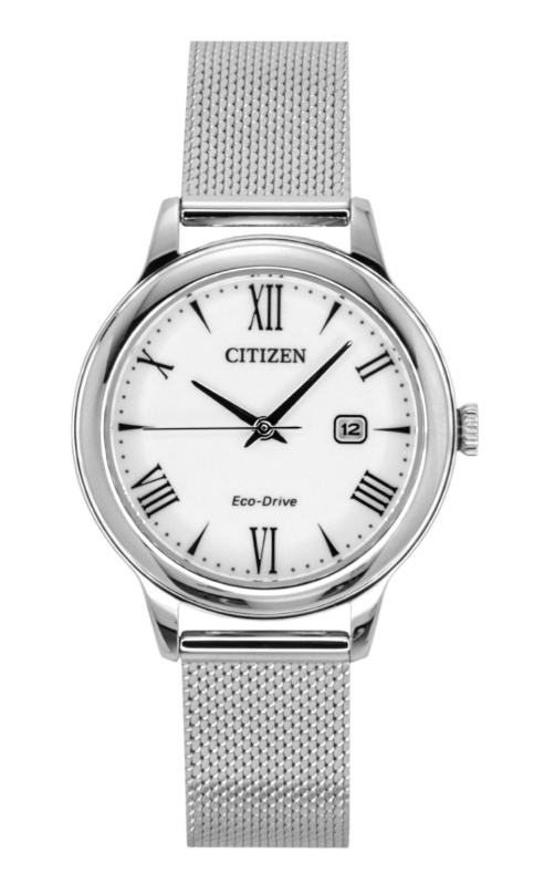 Citizen Elegance Stainless Steel White Dial Eco-Drive EW2621-75A 100M Women's Watch