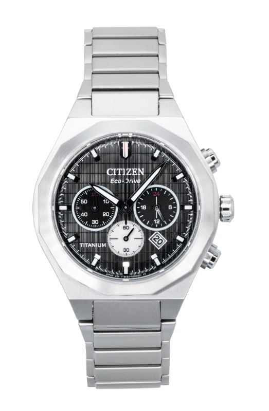 Citizen Zenshin Senkei Chronograph Super Titanium Black Dial Eco-Drive CA4690-51E 100M Men's Watch