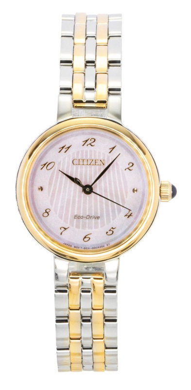 Citizen L Classic Two Tone Stainless Steel Mother Of Pearl Dial Eco-Drive EM0996-84Y Women's Watch