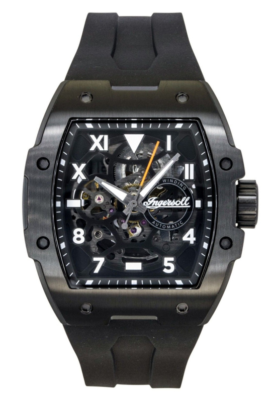 Ingersoll The Play Polyurethane Strap Black Skeleton Dial Automatic I15302 Men's Watch