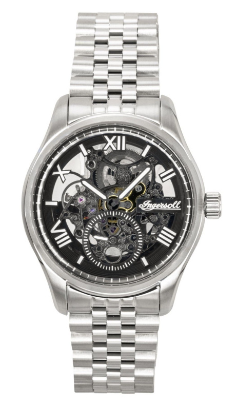 Ingersoll The Maverick Stainless Steel Black Skeleton Dial Automatic I17403 Men's Watch