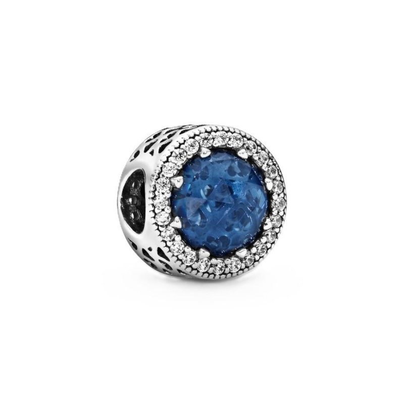 Pandora Radiant Hearts Charm With Blue Crystal And Clear Cubic Zirconia P-791725NMB For Women