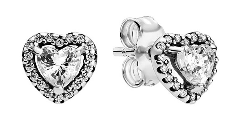 Pandora Elevated Heart Stud Earrings 298427C01 For Women