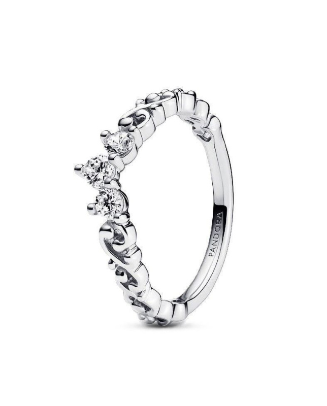 Pandora Regal Swirl Tiara Ring With Clear Cubic Zirconia P-192232C01-54 For Women