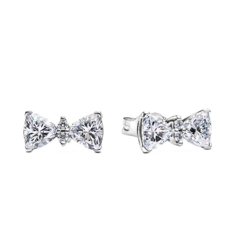 Pandora Sparkling Bow Stud Earring With Clear Cubic Zirconia P-293506C01 For Women