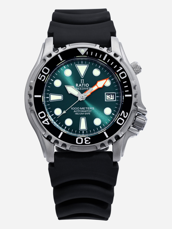Ratio FreeDiver Helium Safe 1000M Stainless Steel Automatic 1066KE20-33VA-GRN Men's Watch