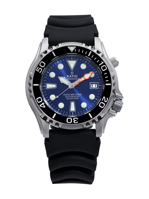 Ratio FreeDiver Helium Safe 1000M Stainless Steel Automatic 1066KE20-33VA-BLU Men's Watch