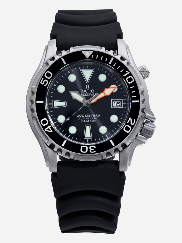 Ratio FreeDiver Helium Safe 1000M Stainless Steel Automatic 1066KE20-33VA-BLK Men's Watch