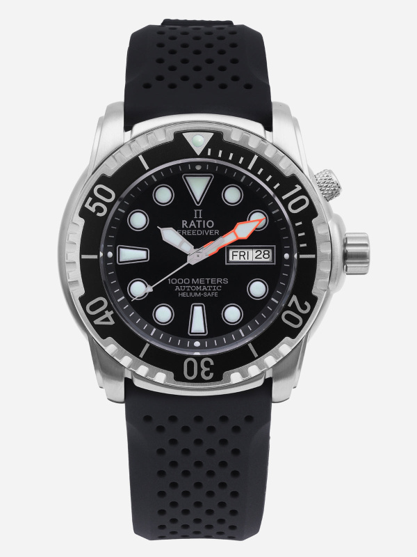 Ratio FreeDiver Helium-Safe 1000M Sapphire Automatic 1068HA90-34VA-BLK Men's Watch