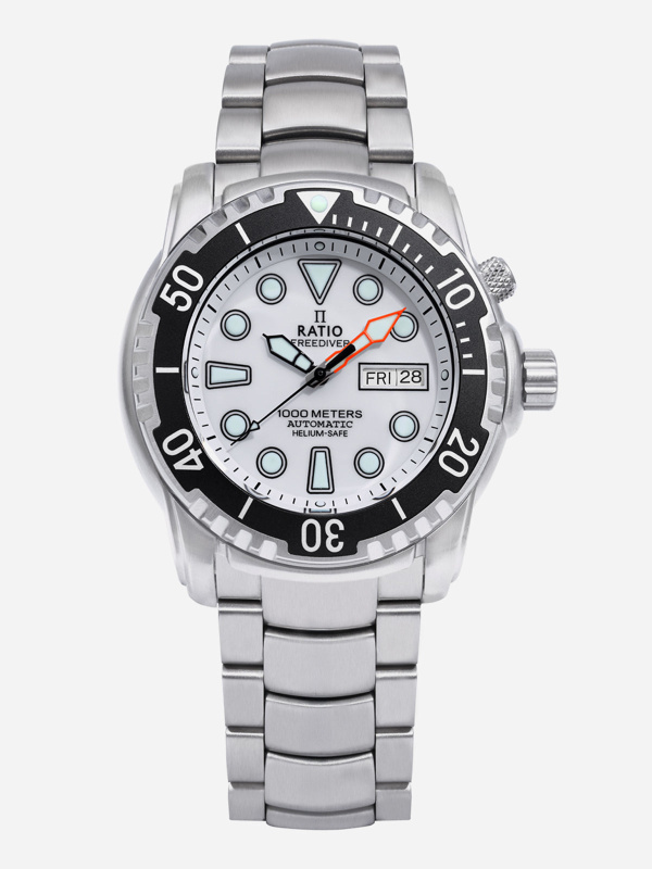 Ratio FreeDiver Helium-Safe 1000M Sapphire Automatic 1068HA96-34VA-WHT Men's Watch