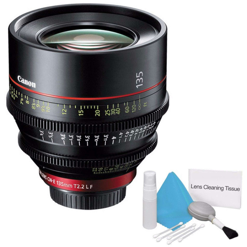 Canon CN-E 135mm T2.2 L F Cinema Prime Lens (EF Mount) (International Model) + Deluxe Cleaning Kit
