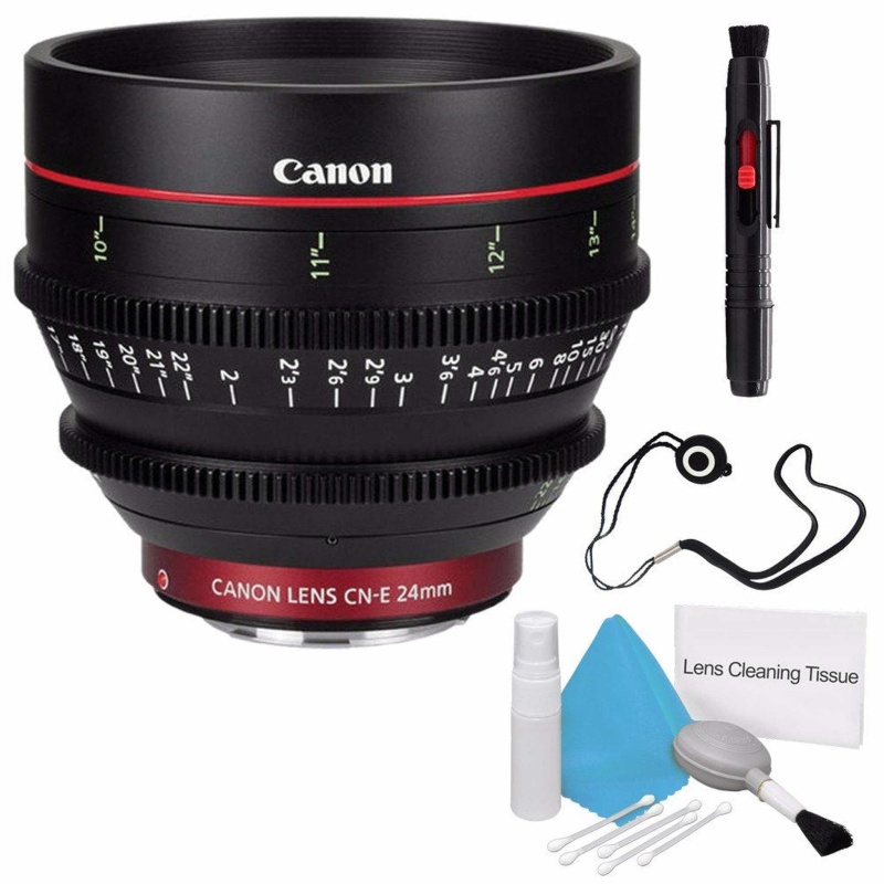 Canon CN-E 24mm T1.5 L F Cine Lens (International Model) + Deluxe Cleaning Kit + Lens Cap Keeper Pro Bundle