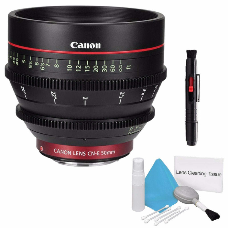 Canon CN-E 50mm T1.3 L F Cine Lens (International Model) + Deluxe Cleaning Kit Pro Bundle