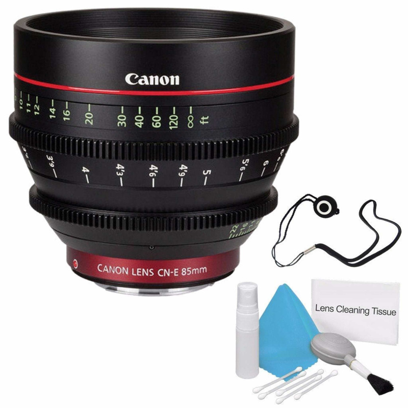 Canon CN-E 85mm T1.3 L F Cine Lens (International Model) + Deluxe Cleaning Kit + Lens Cap Keeper Starter Bundle