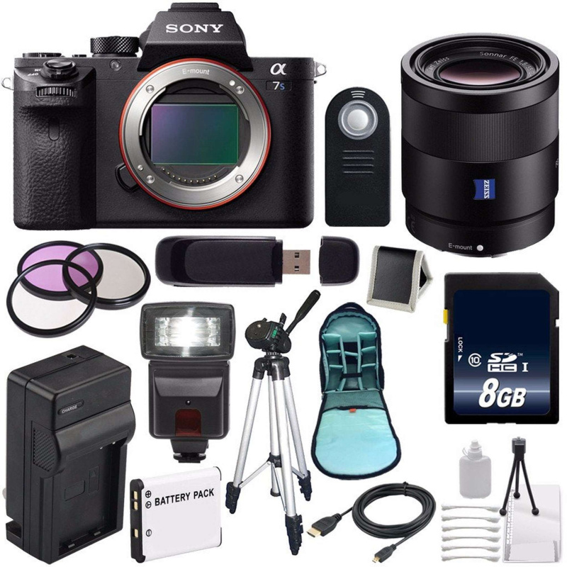 Sony Alpha a7S II a7S Mark II a7SII ILCE7SM2/B Mirrorless Digital Camera (International Model) + Sony Sonnar T FE 55mm f