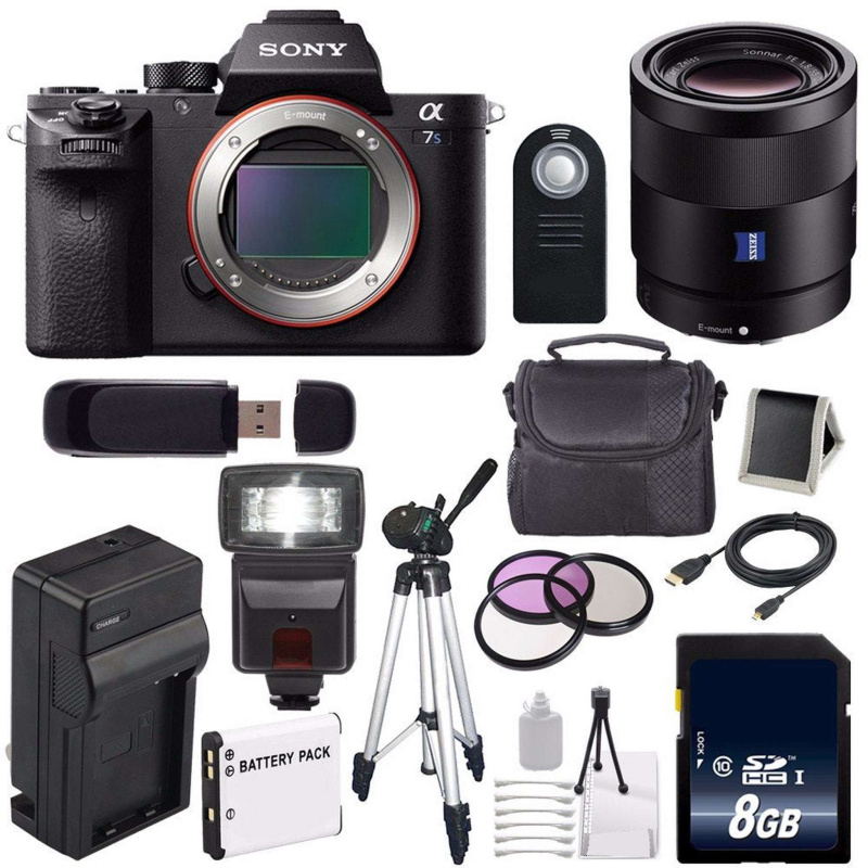 Sony Alpha a7S II a7S Mark II a7SII ILCE7SM2/B Mirrorless Digital Camera (International Model) + Sony Sonnar T FE 55mm f