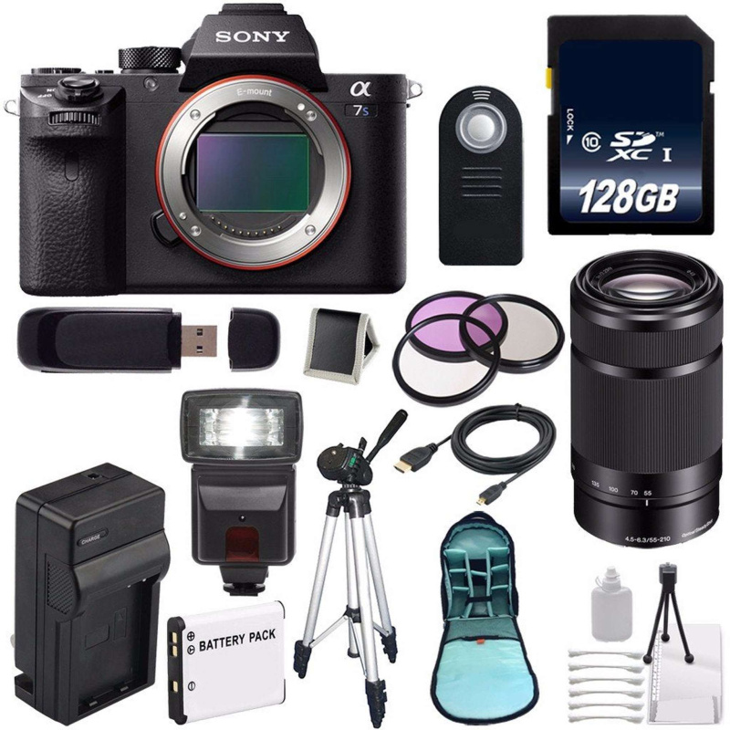 Sony Alpha a7S II a7S Mark II a7SII ILCE7SM2/B Mirrorless Digital Camera (International Model) + Sony E 55-210mm f/4.5-6 Lens Amazing Bundle