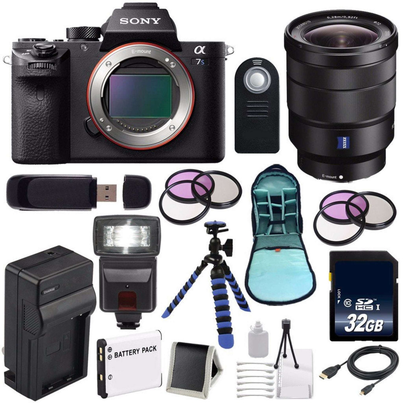 Sony Alpha a7S II a7S Mark II a7SII ILCE7SM2/B Mirrorless Digital Camera (International Model) + Vario-Tessar T FE 16-35 Lens Tripod Bundle