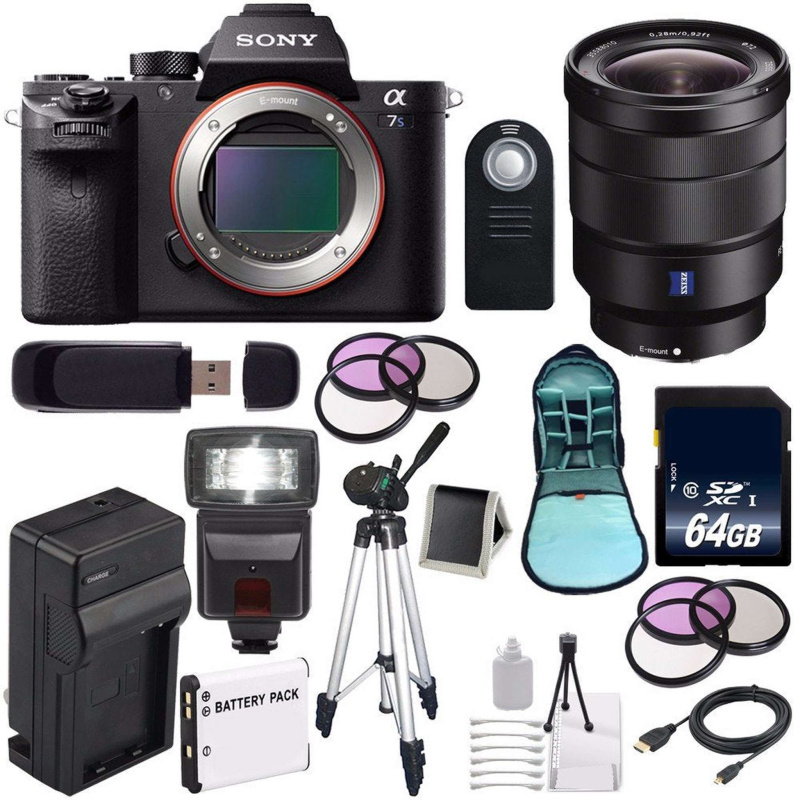 Sony Alpha a7S II a7S Mark II a7SII ILCE7SM2/B Mirrorless Digital Camera (International Model) + Vario-Tessar T FE 16-35 Lens Pro Bundle