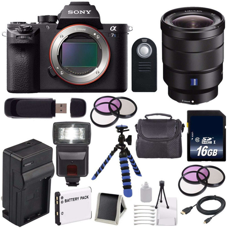 Sony Alpha a7S II a7S Mark II a7SII ILCE7SM2/B Mirrorless Digital Camera (International Model) + Vario-Tessar T FE 16-35 Lens Ultimate Bundle