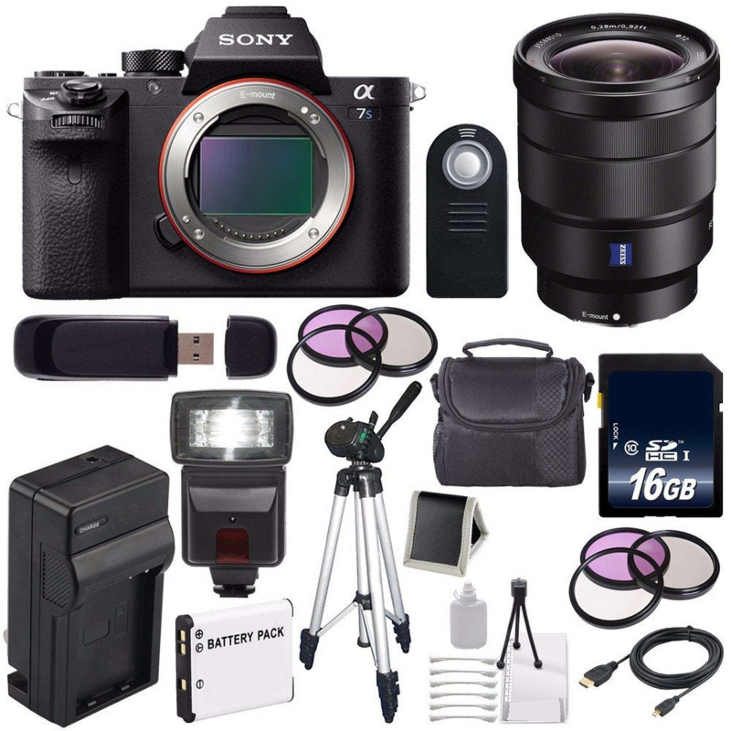 Sony Alpha a7S II a7S Mark II a7SII ILCE7SM2/B Mirrorless Digital Camera (International Model) + Vario-Tessar T FE 16-35 Lens Travel Bundle